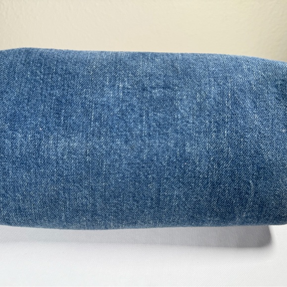 Prada Blue Denim Triangle Logo Pouch with Gold Hardware - Picture 11 of 15